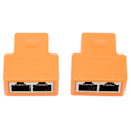 Miniatyrbillede 5 af 8: 2 stk 1 til 2 Ethernet splitterkobling PVC RJ45 splitter Tilslutning Støjmodstand
