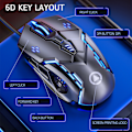 Miniatyrbillede 4 af 8: Gaming Mus 6D 3200DPI Justerbar Kablet LED Computermus Støjsvag Mus til Laptop PC