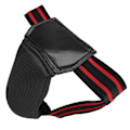 Miniatyrbillede 4 af 8: Boksning Lyskeskål Protector PU Læder Åndbar Jockstrap til Kickboxing Muay Thai Sort