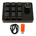 Miniatyrbilde 1 av 8: Mini knappsats med 9 taster med knapp Makro Mekanisk tastatur Hot Swappable blå bryter tastatur Tastlinjeseparasjon