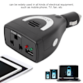 Miniatyrbild 7 av 8: 75W DC12V till AC 220V bilströmomvandlare omvandlare USB-laddaradapter
