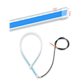 Miniatyrbilde 3 av 8: LED-lysstripe for bilfrontlys, dobbelt farge, dynamisk kjørelys og blinklys, 60 cm, isblå og gul
