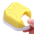 Pikkukuva 1 / 7: 3-in-1 paper corner cutter useita kulmia Manuaalinen kuvio Kulman leikkaaja DIY reikäleikkaaja Keltainen