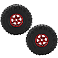 Miniatyrbillede 8 af 8: 2 stk. 1,9 tommer hjulfælgssæt Metalfælge gummidækssæt til Axial SCX10 1/10 RC Crawler CarRød og Sort