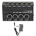 Miniatyrbillede 1 af 8: 4-kanals Mixer AC 100V‑240V Sort Ultra Lav Støj 4-kanals Kompakt Mixer til Guitarer Bas Keyboard EU Stik