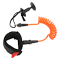 Miniatyrbillede 3 af 8: 5,5 mm 4 fods Paddle Board Håndledsrem Elastisk TPU Håndleds Surfkoppel Stand Up Paddle Leash til Surfbræt Orange