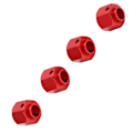 Pikkukuva 7 / 8: RC Hex-pyörän navan sovitin, navan leveämmän liitoksen liitäntä Traxxas 1/10 RC -maastokiipeilyautolle, punainen 10 mm