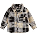 Miniatyrbillede 1 af 5: Flannelskjortejakke til småbørn | Lapel-knapper Langærmet Frakke | Efterår Vinter Varme (4-5T, D-kaffe)