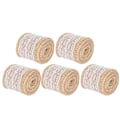 Miniatyrbillede 5 af 8: 5 stk Burlap Bånd Spids Linned Rulle Jute Bælte DIY Håndlavet Hessian Rem Håndværk Dekorationer (Hvid)