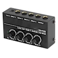 Miniatyrbillede 8 af 8: 4-kanals Mixer AC 100V‑240V Sort Ultra Lav Støj 4-kanals Kompakt Mixer til Guitarer Bas Keyboard EU Stik