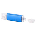 Miniatyrbilde 2 av 8: 2 i 1 USB-minnepinne OTG USB2.0 U Disk Høykapasitets Datalagring Minnebrikke Blå 128GB