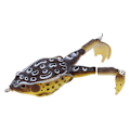 Miniatyrbillede 1 af 8: Froske-agn Blødt Silikon Kunstigt Thunder Frog Agn Fiske-agn med Dobbelt Propellerfødder Sort Gul