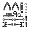 Miniatyrbillede 1 af 8: RC Aluminium Øvre og Nedre Suspensionsarm Styrekop Hex Adapter Metal Tilbehørssæt til WPL D12 RC Bil Sort