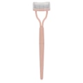 Miniatyrbillede 1 af 8: Halvbue øjenvippe separator i rustfrit stål Bærbar sammenklappelig øjenvippe kam med beskyttelsesdæksel til makeup Kosmetisk rosa