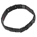 Miniatyrbillede 4 af 8: Moderigtigt magnetterapiarmbånd vægttab Titanstål unisex magnetisk armbånd Sort