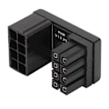 Miniatyrbilde 6 av 8: 180 graders vinklet adapter fastloddet 8-pins hunn til 8-pins hann-adapter med isolasjonsdeksel for stasjonære grafikkort (PH38A+ 1 STK)