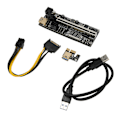 Miniatyrbild 2 av 8: PCIe Riser Adapter Card 1X till 16X Dual 6Pin Temp Sensor USB3.0 Power Cord Mining Riser Card för grafikförlängning