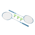 Miniatyrbild 7 av 8: Badmintonracket 2 Spelare Superlätt Mindre Luftmotstånd Stabil Medium Skaft Smycke Blå Badmintonracket Set