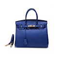 Miniatyrbilde 1 av 3: Elektrisk blå skinnveske for kvinner 30cm kveg-skinn mote lychee design Electric blue 30CM