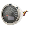 Miniatyrbillede 4 af 8: 85 mm GPS-fartmåler 0-200 MPH 0-300 km/h IP67 Vandtæt Digital Farverig Baggrundsbelysning Tureteller til RV Båd Sort
