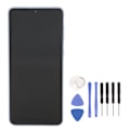 Miniatyrbild 1 av 8: 6,4-tums LCD-skärm Digitizer-skärmbyte med ramreparationsverktygssats Fingeravtryckssensor för Samsung Galaxy A33 5G Blue
