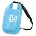 Miniatyrbild 3 av 8: Vattentät Torrdrybag Bärbar Vikbar PVC Torrförvaringsväska med Axelrem för Simning Rafting Camping 15L Blå