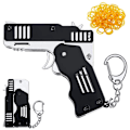 Miniatyrbillede 3 af 8: Mini Foldbar Gummibånd Legetøj Gummibånd Launcher Legetøj Nøglering Foldbar Håndlavet Legetøj til Voksne Børn