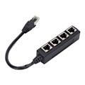Miniatyrbilde 7 av 8: RJ45 Splitter Adapter 1 til 4 Port Jevn overføring Utmerket tilkobling Nettverkskabel Adapter