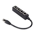 Miniatyrbilde 6 av 8: RJ45 Splitter Adapter 1 til 4 Port Jevn overføring Utmerket tilkobling Nettverkskabel Adapter