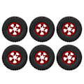 Pikkukuva 8 / 8: RC-kumirenkaat alumiinivanteilla WPL C14 C24 C34 C44 B14 B24 B16 B36 4WD -automalleille (punainen)