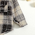 Miniatyrbillede 4 af 5: Flannelskjortejakke til småbørn | Lapel-knapper Langærmet Frakke | Efterår Vinter Varme (4-5T, D-kaffe)