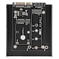 Miniatyrbillede 6 af 8: SATA Adapter 2 i 1 MSATA/M2 NGFF SSD til Dual Port SATA3 Konverter med 3,5 tommer harddiskstøtte Computertilbehør