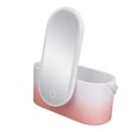 Miniatyrbillede 3 af 8: Sminkeetui Rosa Gradient Bærbar Stor Kapacitet Foldbar Roterende LED-lys Sminkeopbevaringsboks med Sminkespejl