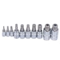 Pikkukuva 8 / 8: 10 kpl Triple Square Spline Bit Sockel M4 - M18 1/4in 3/8in 1/2in Drive CR V Bit Sockel Set säilytyslaatikolla