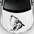 Miniatyrbillede 6 af 6: Grim Reaper Scythe Bilsticker Universal Klæbesticker Bilsticker Dekorativ Sticker