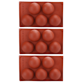Miniatyrbillede 1 af 8: 3 stk halvkugleformede silikoneforme bageform til DIY-fremstilling af varm chokolademousse kage 5 huller