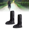 Pikkukuva 6 / 8: PVC Sadesuojat Vedenpitävät Kevyet Liukumattomat Korkeavartiset Saappaat Mustat 40cm Mid Calf
