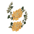 Miniatyrbild 3 av 8: 1 Par Blombroderi Märken Vackra Blommor Mönster Broderade Applikationer Stryk På Märken för DIY Kläder Gul