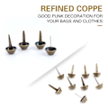 Pikkukuva 3 / 5: 50 kpl käsilaukku nauloja Nailhead Stud Spike Nahka käsityötarvikkeet (messinki 15 mm)