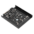 Miniatyrbillede 8 af 8: SATA Adapter 2 i 1 MSATA/M2 NGFF SSD til Dual Port SATA3 Konverter med 3,5 tommer harddiskstøtte Computertilbehør