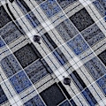 Miniatyrbillede 5 af 5: Afslappet Plaid Check Langærmet Skjorte til Mænd i XL - Mørkeblå/Sort/Hvid