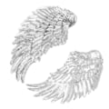 Miniatyrbillede 3 af 7: 2 stk. Angel Wings Paljetlapper Sølv Stryg på Brodererede Lappe Dekoration til DIY Tøj Skørteväske Sko
