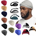 Miniatyrbillede 1 af 5: Elegant Satin Durag Turban til Mænd - 9 Grå Farver