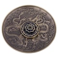 Miniatyrbillede 2 af 8: Zinklegering røgelsesbrænder holder dragemønster røgelsesfad til soveværelse tempel (bronze)