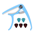 Miniatyrbild 2 av 8: Elgitarr Capo ABS Quick Release Ukulele Gitarr Capo Set med 5 st gitarrval för Mandolin Banjo Blue