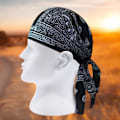 Miniatyrbilde 2 av 3: Hodeskallehette for menn med paisley-trykk, biker-bandana