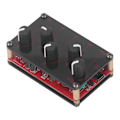 Miniatyrbillede 2 af 8: Mini Stereo Mixer 4 Indgange 1 Udgange 4 Kanaler Bærbar Stereo Linjemixer Kompakt Lydmixer til Studie Scene Små Klubber Bar 100 til 240V Rød EU Stik