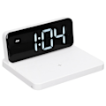 Miniatyrbild 5 av 8: Väckarklocka Trådlös laddare Vit USB-utgångsgränssnitt Snabbladdning LED-display Justerbar volym Elektronisk utrustning