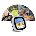 Miniatyrbild 2 av 8: BBQ Termometer 2 Larmläge Pekskärm Bakgrundsbelysning Funktion Kötttermometer för utomhuscamping picknick