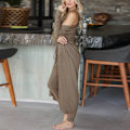 Miniatyrbild 3 av 6: Kvinnor Pyjamas Set Höst Vinter Hem Kläder Set 3 delar Loungewear Set Väst Byxor Cardigan Set Khaki S